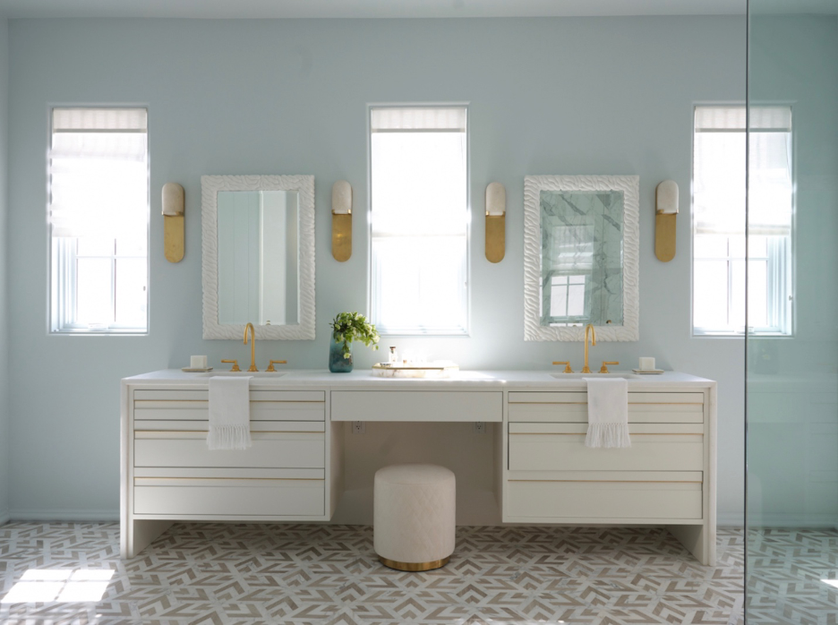 Beach home spa-inspired primary bathroom