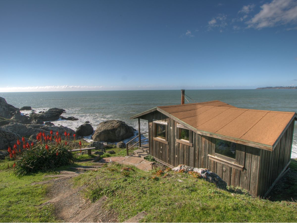 Rustic cabin on the beach near the Bay Area of San Francisco,  California.