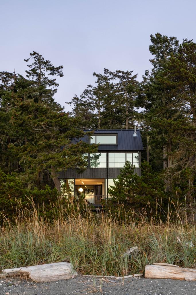 View of the exterior from the beach