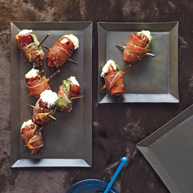Dates with Goat Cheese Wrapped in Prosciutto