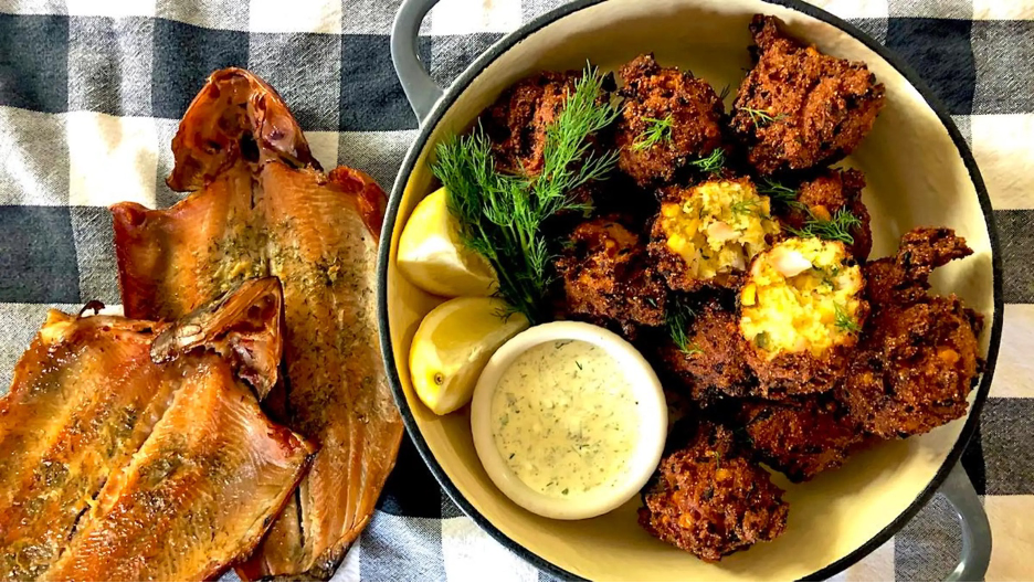 Smoked Trout (or salmon) Fritters
