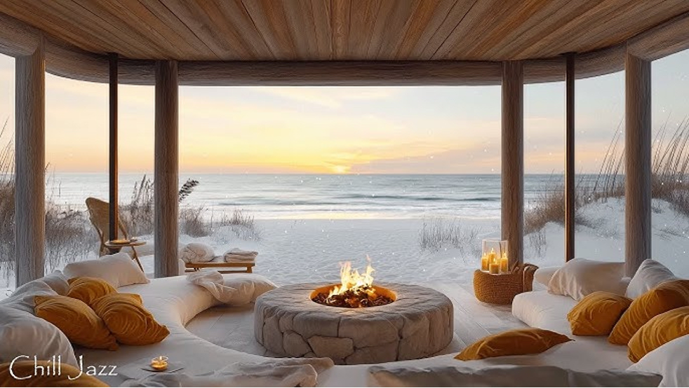 Create a Fireplace Focal Point with a dreamy fire pit in a covered outdoor space