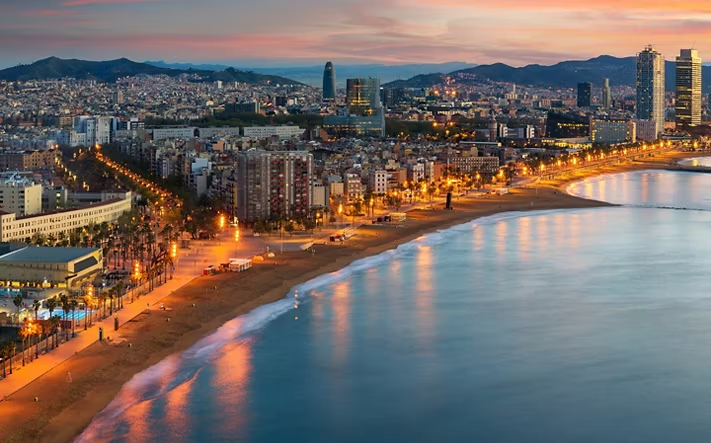 Coastline of Barcelona, Spain