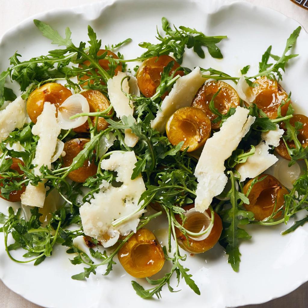 Arugula With Italian Plums and Parmesan