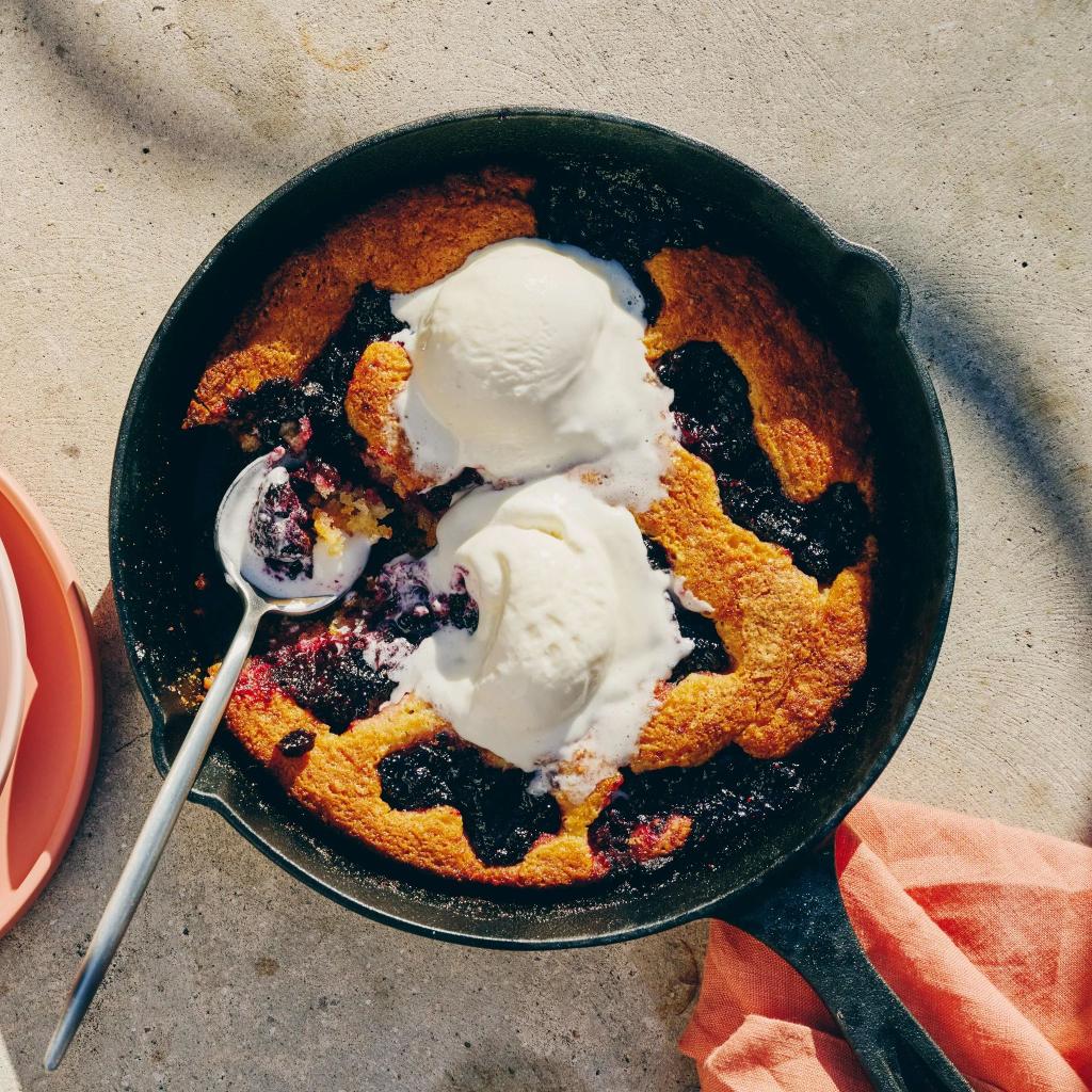 Skillet Blueberry Cobbler