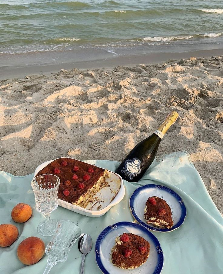 picnic desserts on the beach