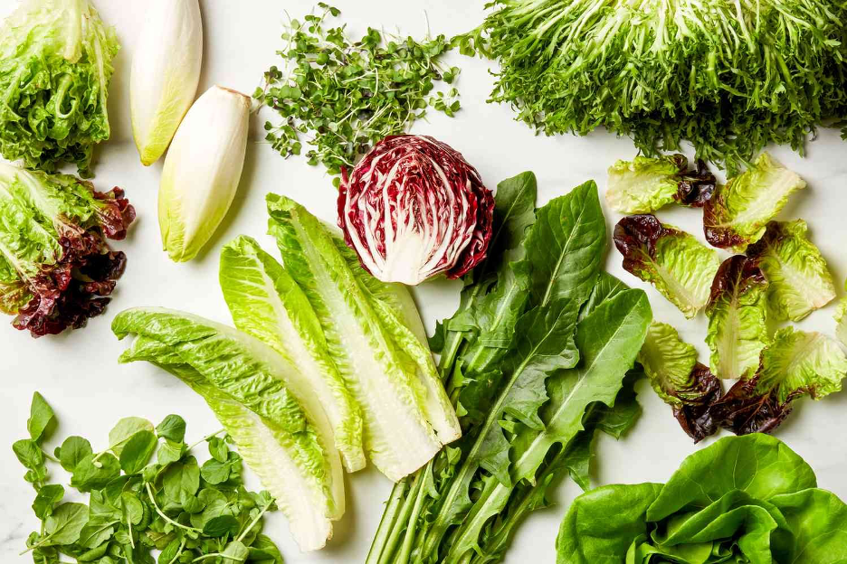 Image of various lettuce varieties displayed on white background