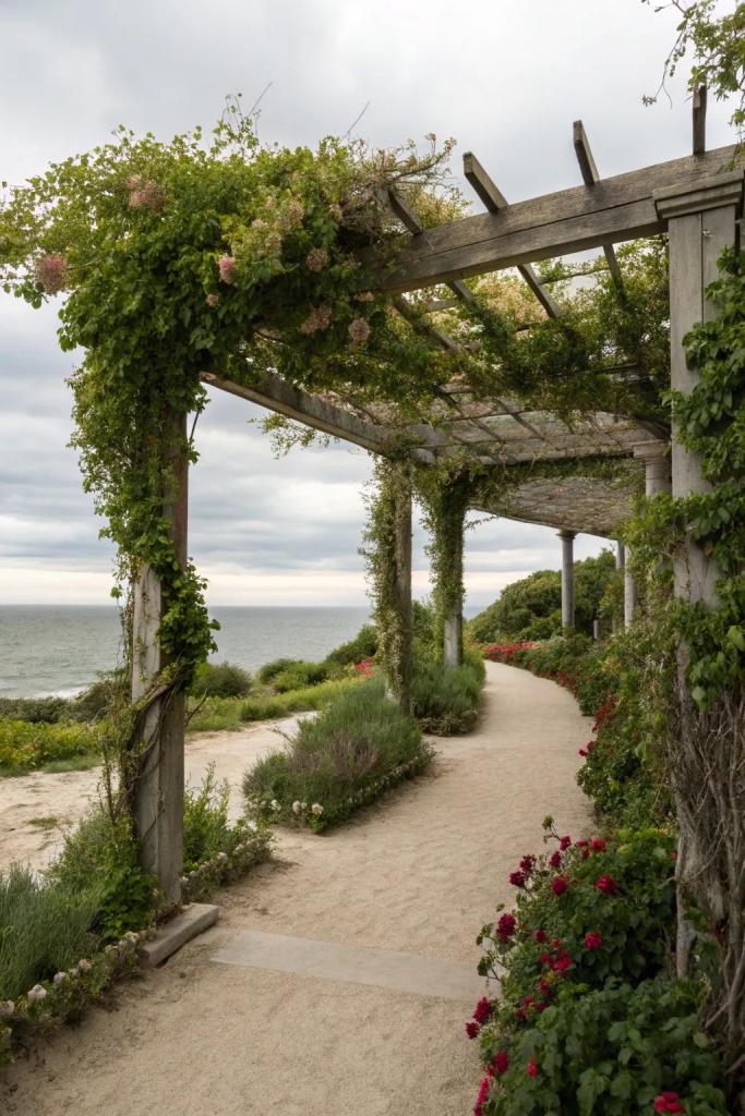 Pergolas and Trellises Supporting Native Coastal Planting
