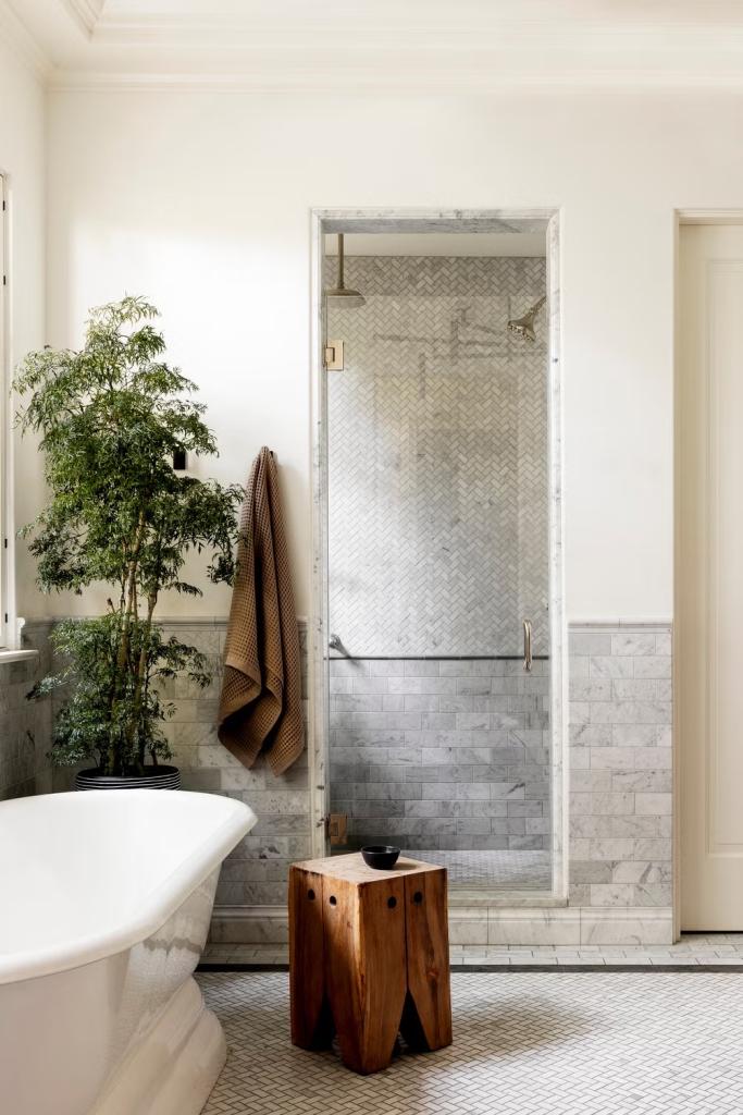 Biophilic Design Inspired by the Coast in a spa-like coastal bathroom