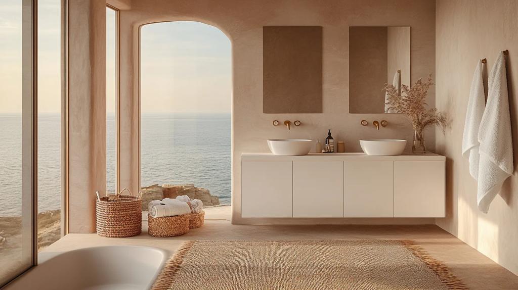 Quiet Luxury Through Architectural Simplicity in a coastal bathroom
