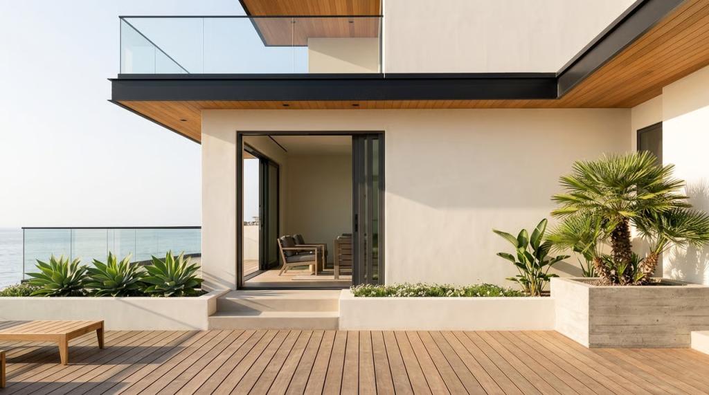 Durable and eco-friendly exterior finishes for a beach home in La Jolla, CA