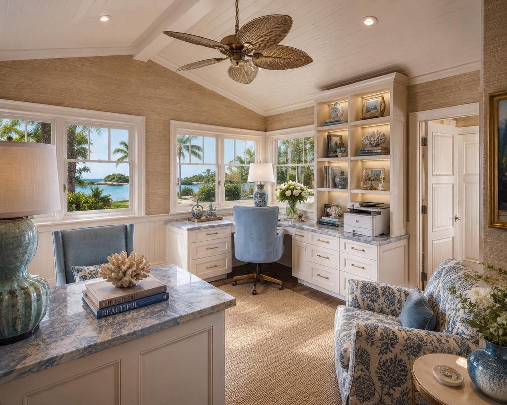 Beach-style home office, Bay Island Newport Beach, CA