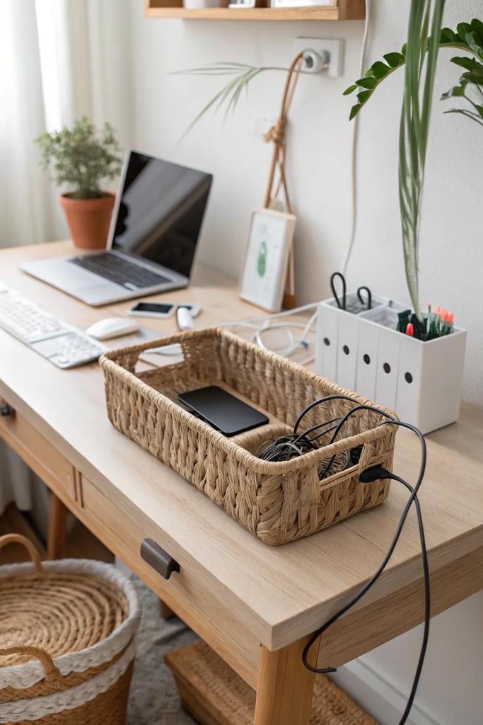 Under-Desk Cable basket for home office